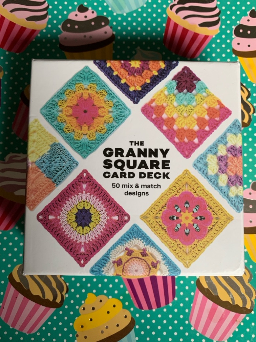 Granny Square Crochet Card Deck + Booklet (50 Designs)